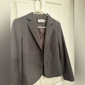 Gray business suit jacket